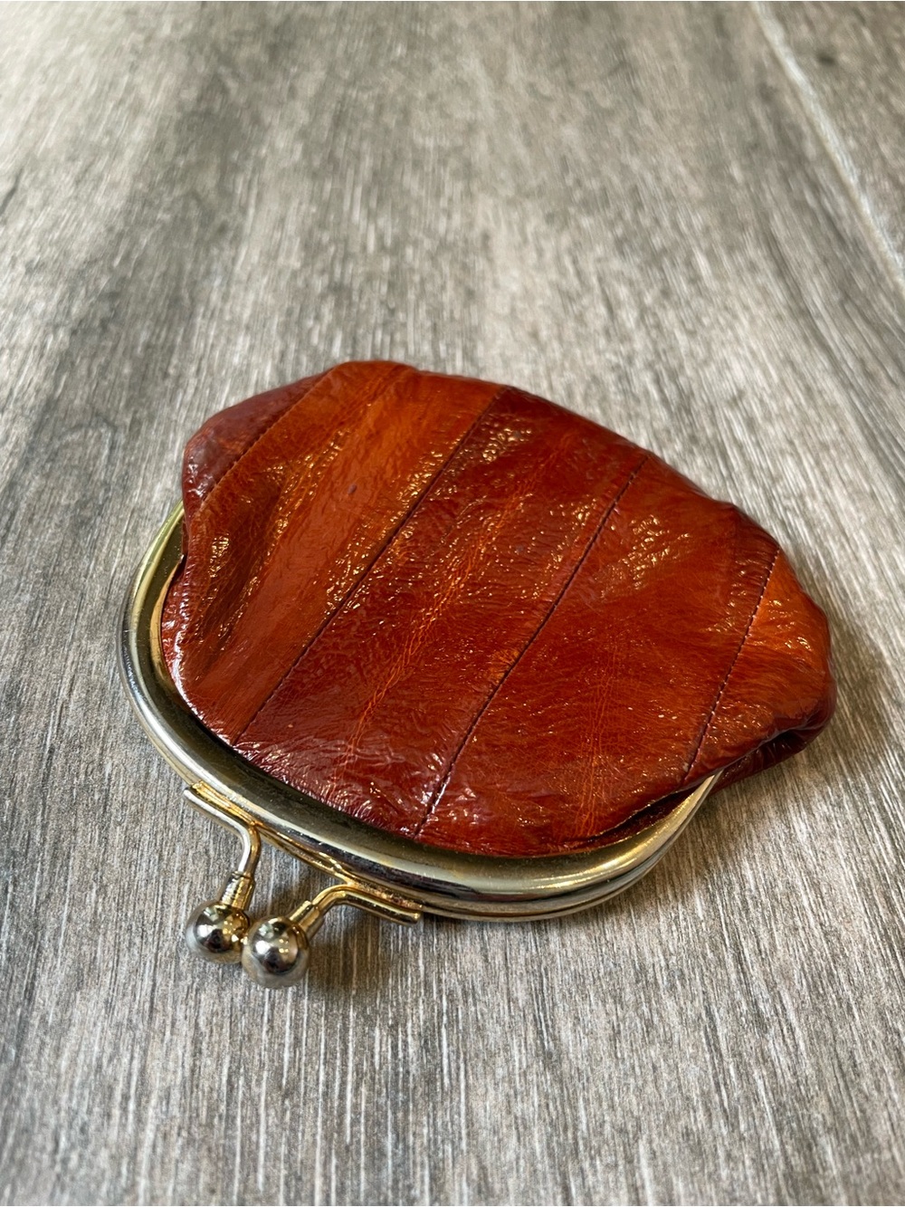 Vintage Korean Eel Skin Classic Kiss-Lock Coin Purse